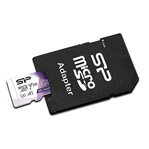 کارت حافظه microSDXC سیلیکون پاور ظرفیت 128 گیگابایت به همراه آداپتور SD